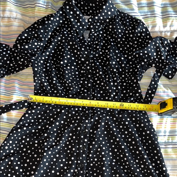 Shelby‎ and Palmer Black Polka Dot Short Sleeve Dress 8 - Picture 10 of 11